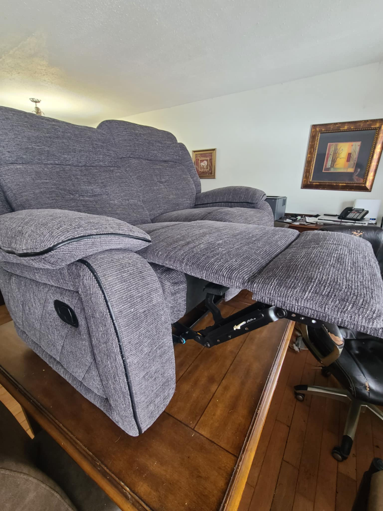Reclining Loveseat - Dark Grey Fabric - photo 5