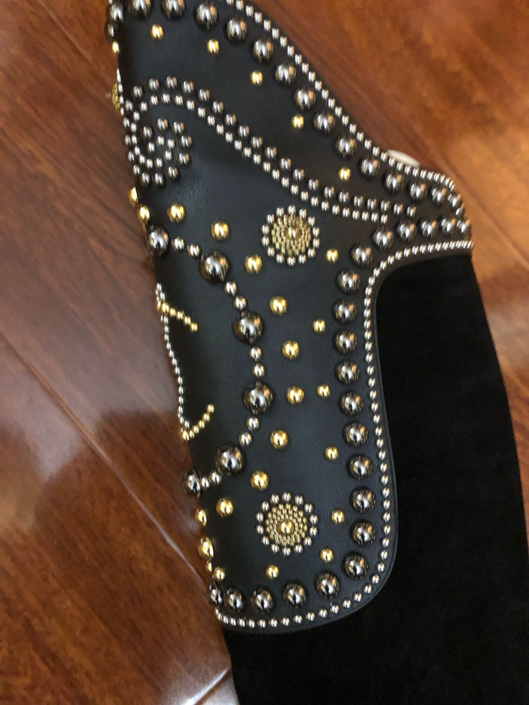 Christian Louboutin Black Studdedj Knee-High Boots - - photo 2