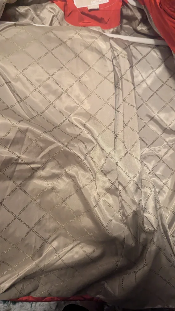 Michael Kors Red Quilted Jacket Size Small image indicator(6)