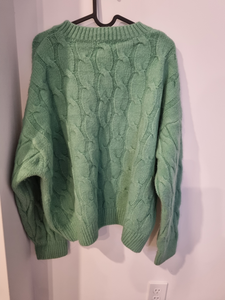 Sage Green Cable Knit Sweater - photo 3