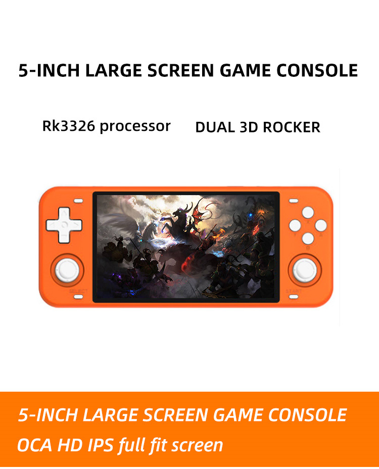 POWKIDDY RGB10 MAX PRO 5 inch Handheld Game Console - Orange - photo 3