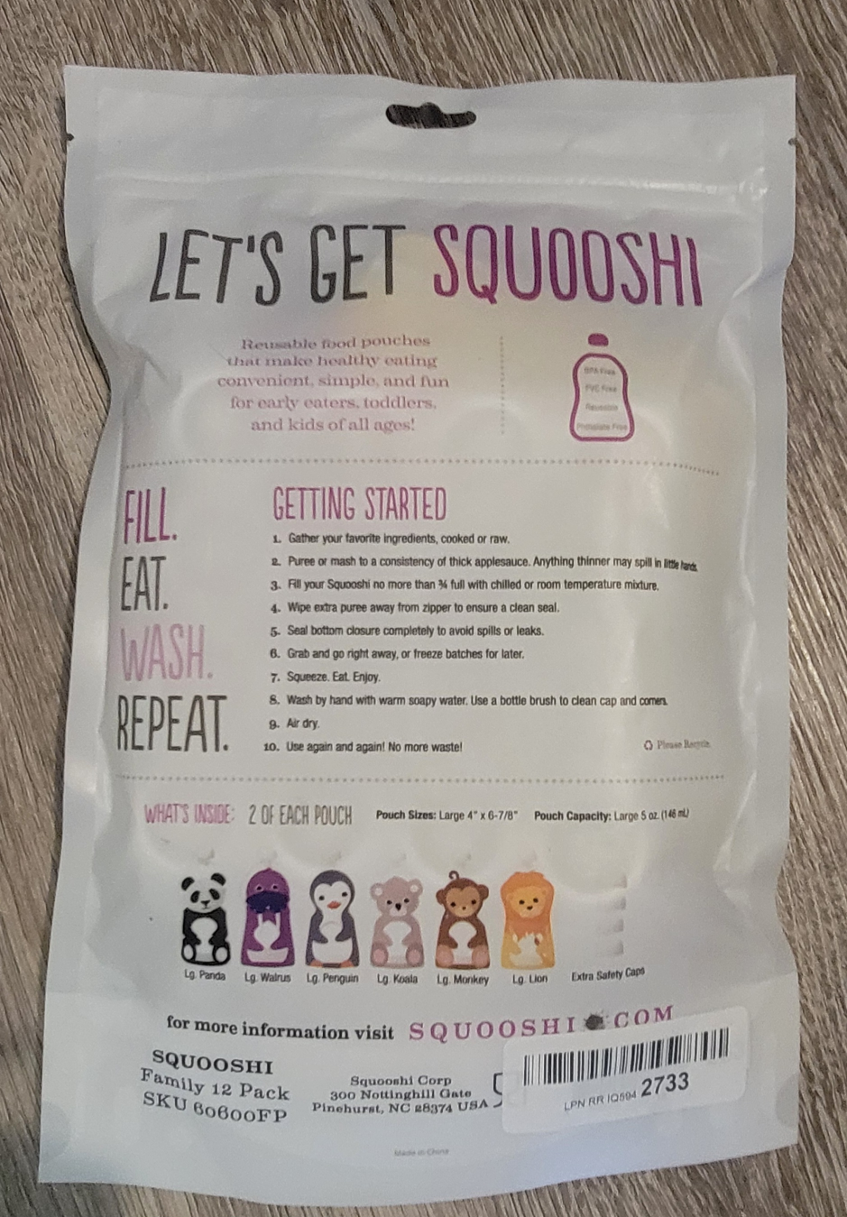 NEW Squooshi Reusable Food Pouch - Large 12 Pack - 5 oz. - photo 4