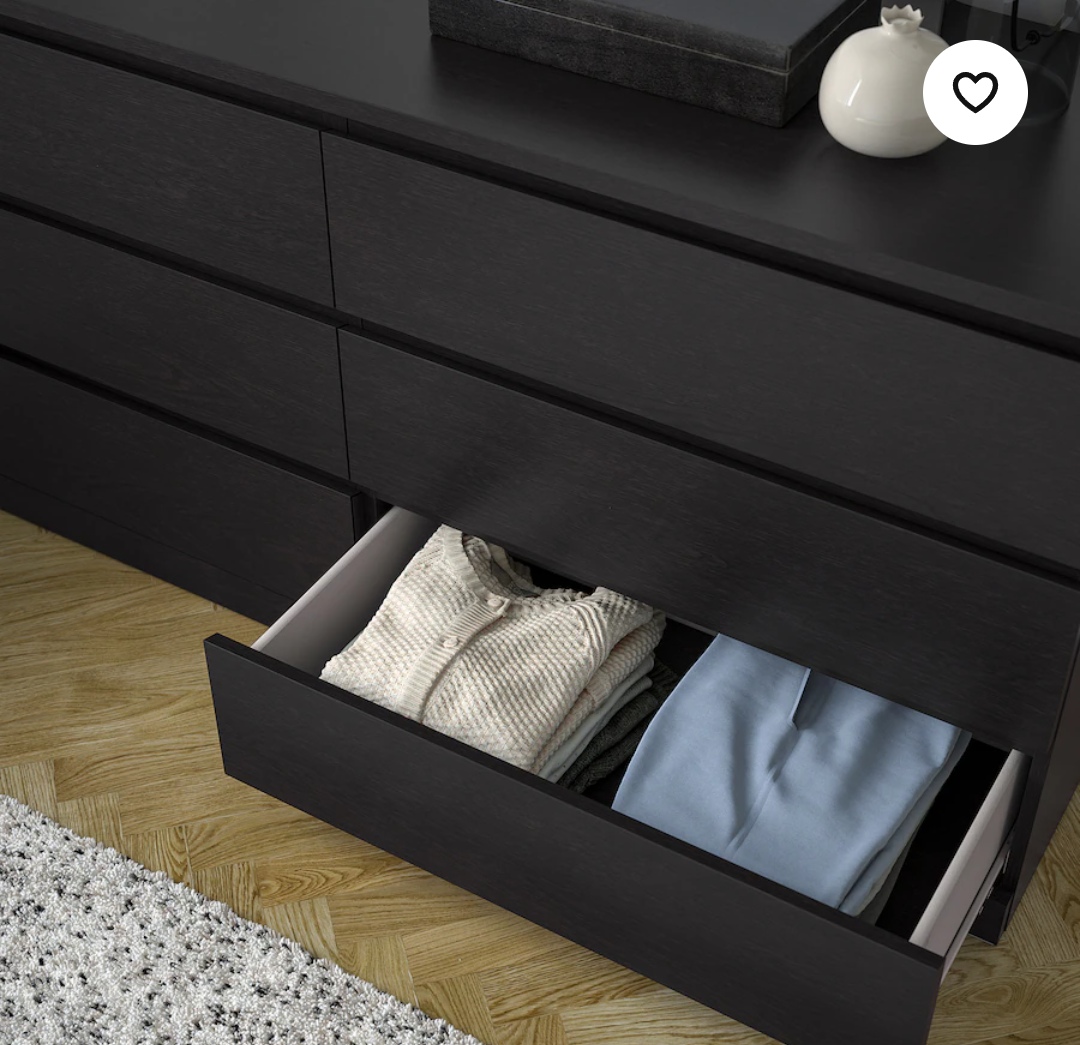 IKEA MALM 6-Drawer Dresser - Black-Brown - photo 3