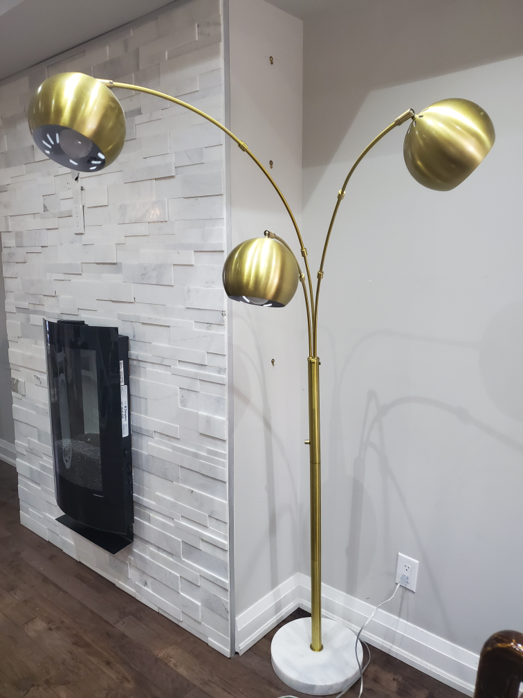 Gold Arc Floor Lamp with Marble Base