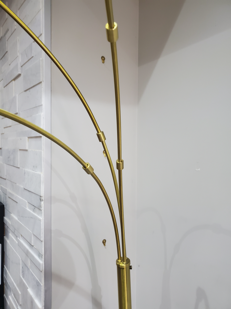 Gold Arc Floor Lamp with Marble Base - photo 3