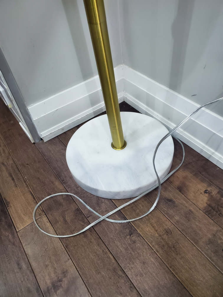 Gold Arc Floor Lamp with Marble Base - photo 4