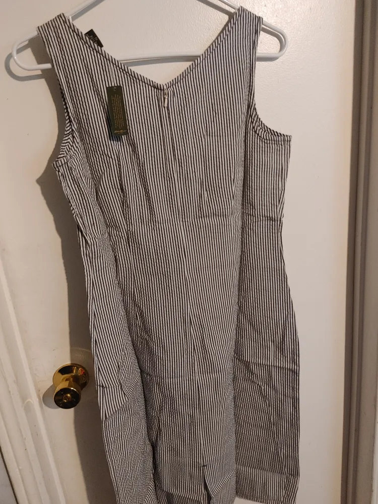 🥕EDDIE BAUER STRIPED DRESS LADIES SIZE 10 PETITE BRAND NEW! image indicator(6)