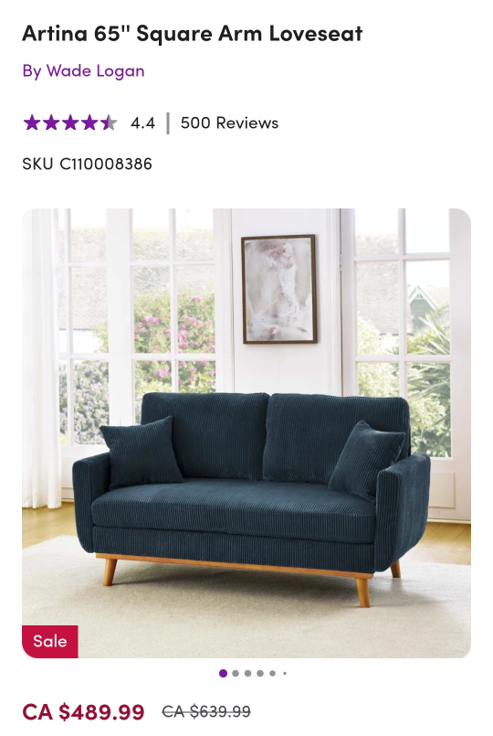 Blue loveseat/sofa