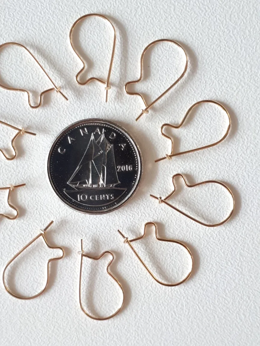 20 pairs Earring Hooks, Gold-Plated image indicator(2)