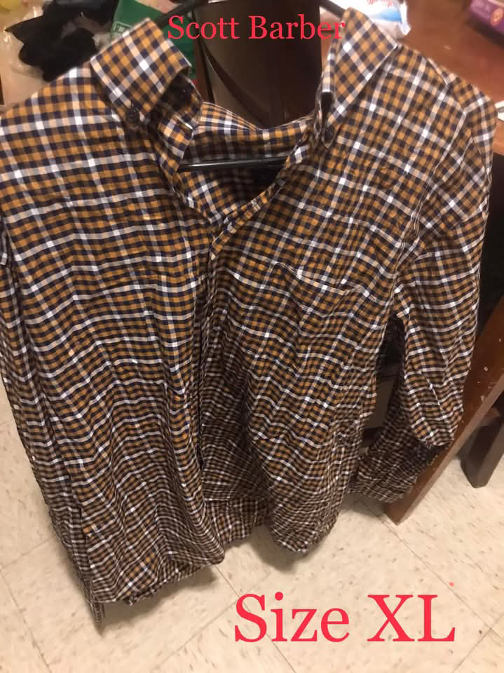 Scott Barber Men's Size XL Long Sleeve Plaid Shirt