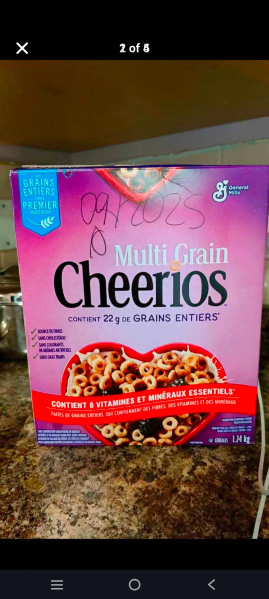 Multi Grain Cheerios Cereal Box