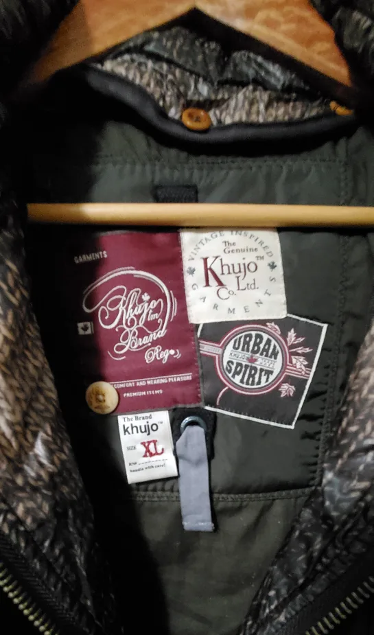 KHUJO Women's Olive Green Puffer Jacket with Faux Fur Hood [XL] image indicator(4)