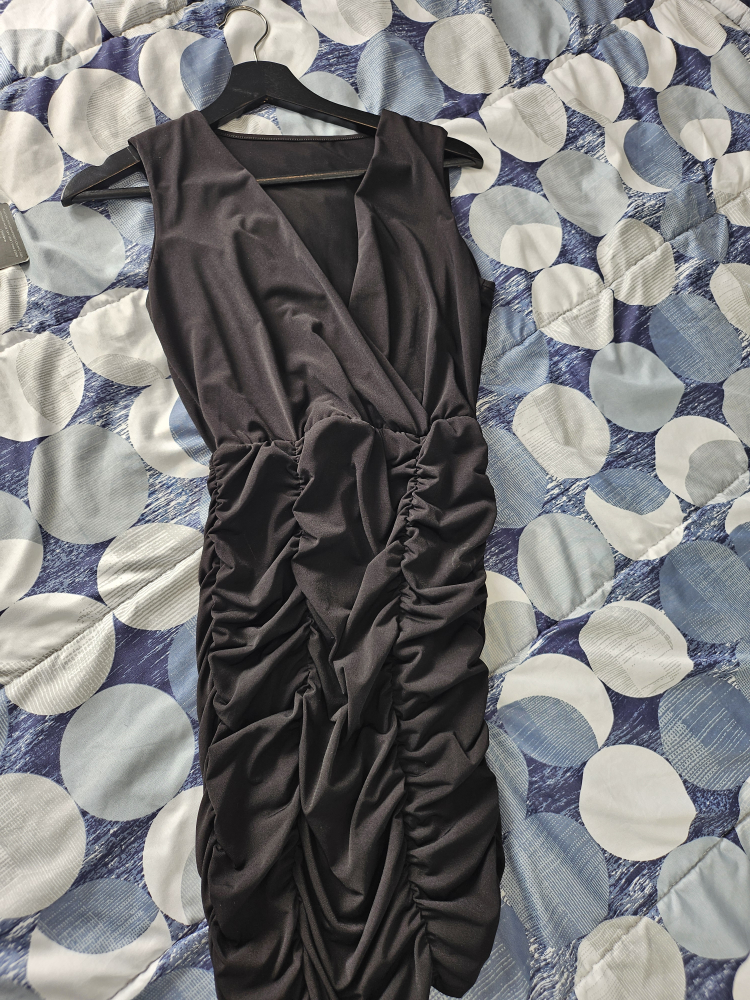 Black Ruched Mini Dress - photo 4