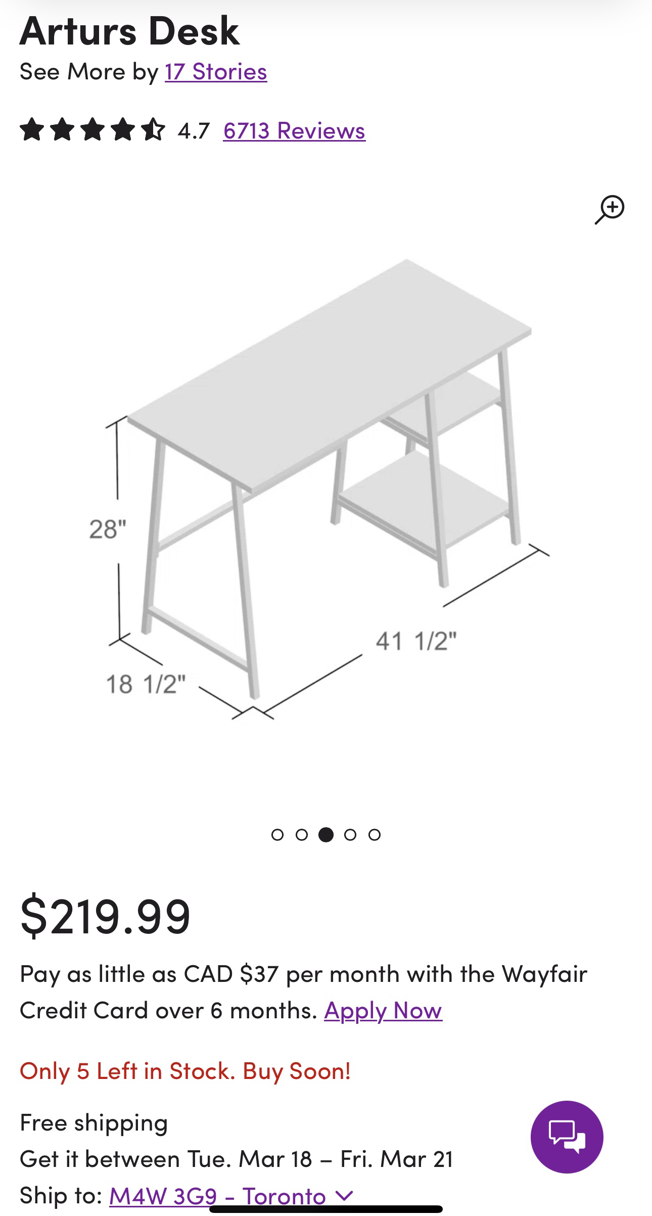 **** MOVING SALE **** WAYFAIR DESK - photo 2