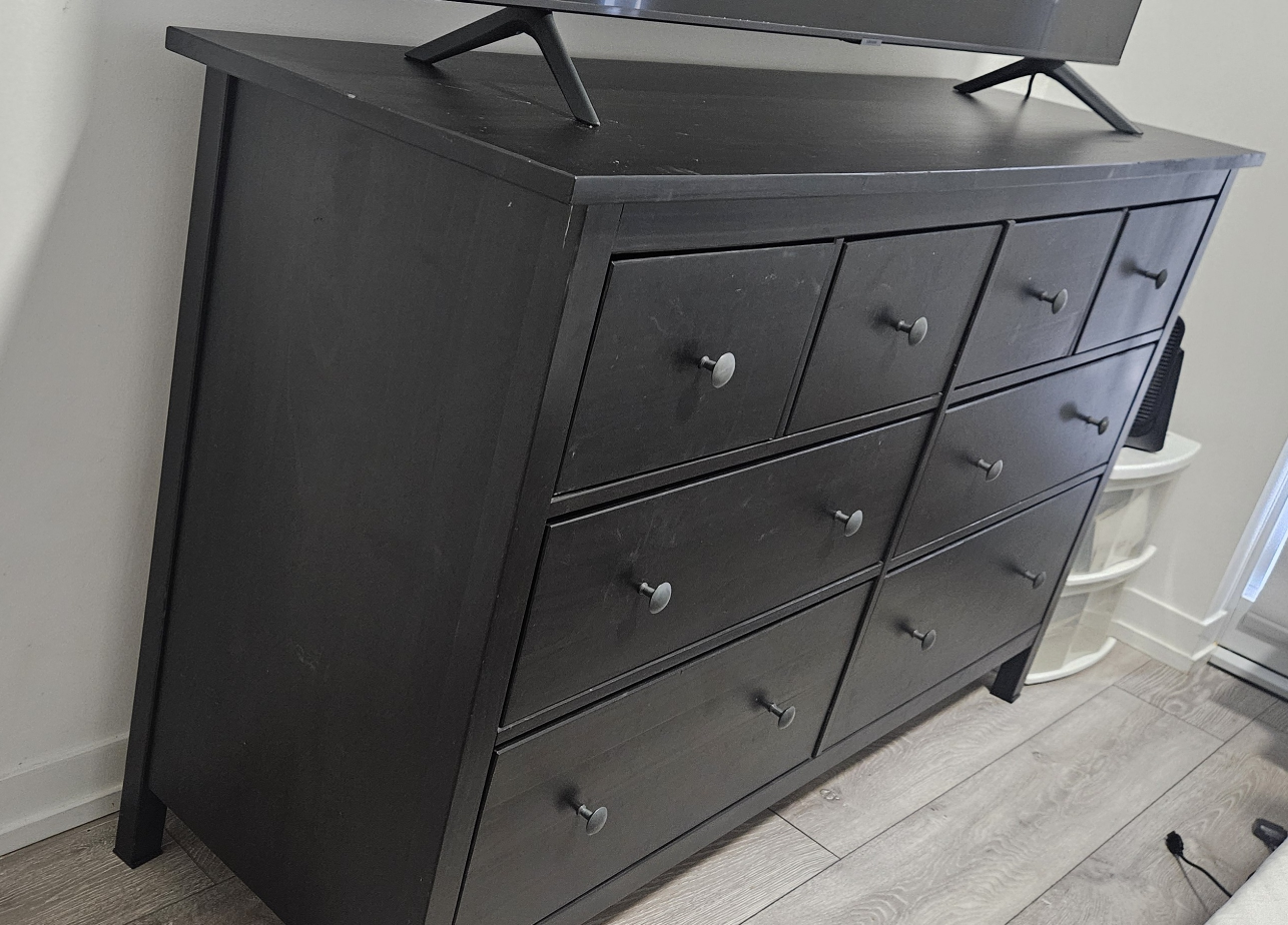IKEA MALM 8-Drawer Dresser - Black-Brown