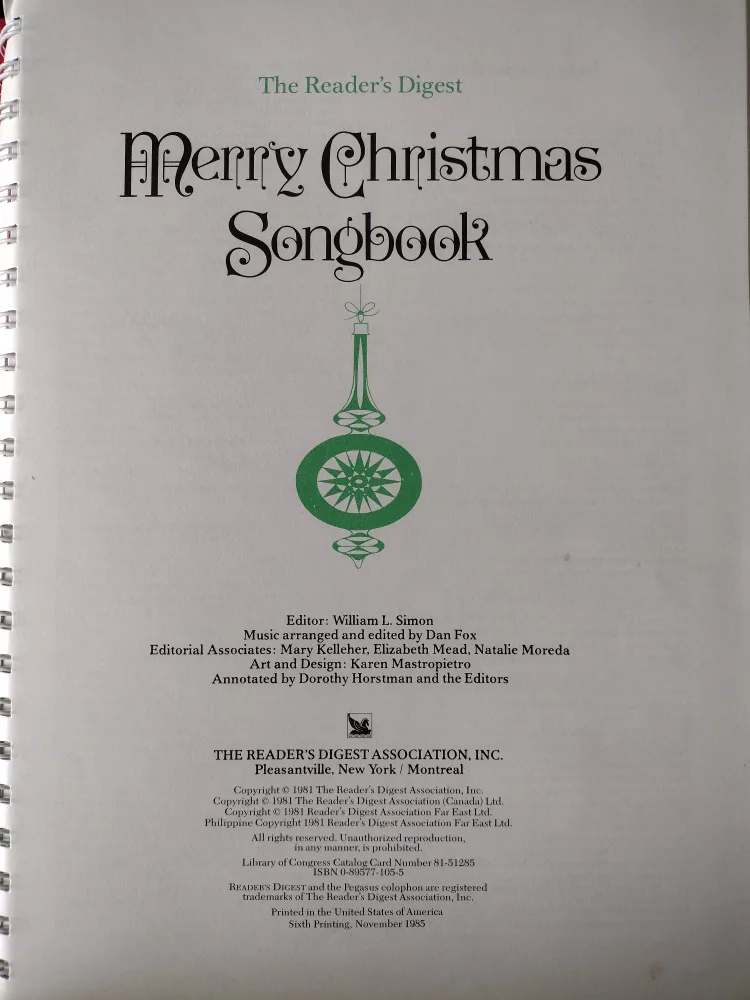 Vintage Reader's Digest Merry Christmas Songbook image indicator(2)