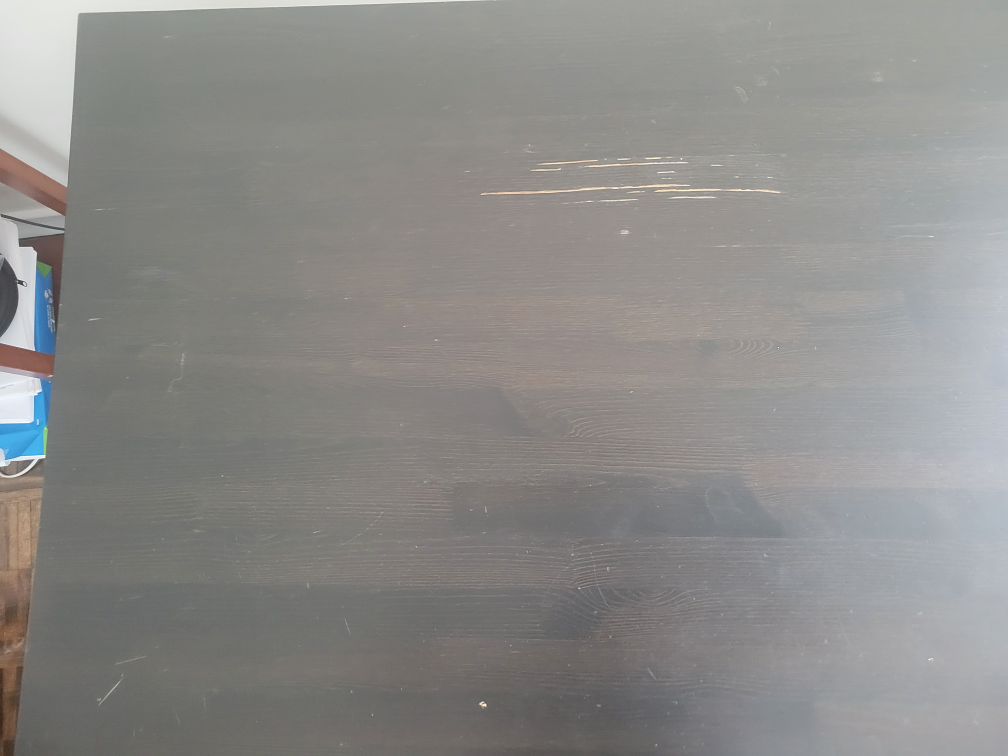 Dark Brown Desk with Metal Legs With Wheels - photo 3