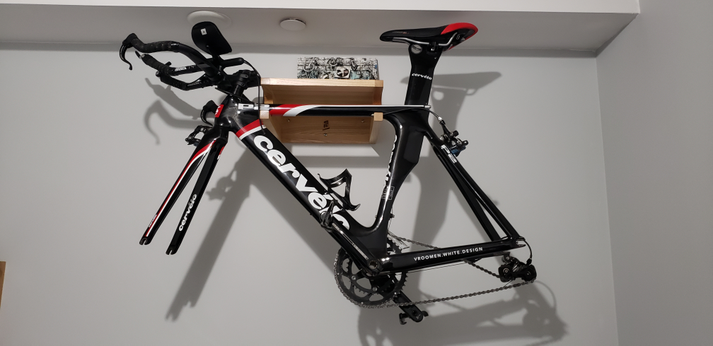 Wooden Bicycle Wall Mount Rack - Holds Two Bikes - photo 2