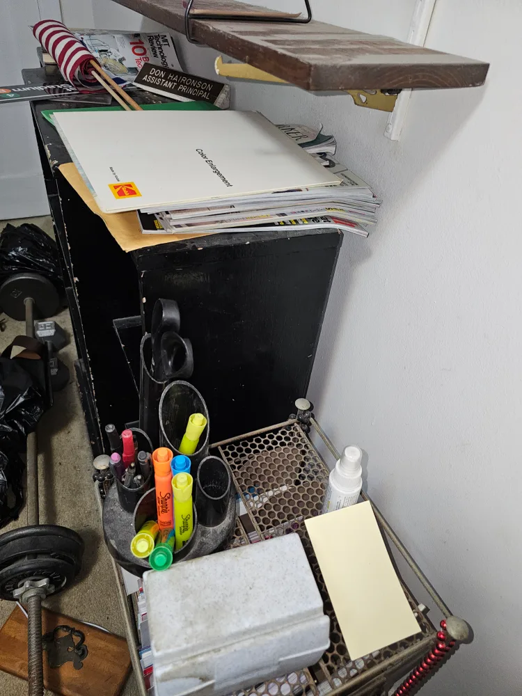 **FREE** Black Wood Bookshelf with Cubbies image indicator(2)