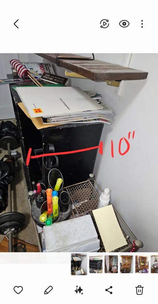 **FREE** Black Wood Bookshelf with Cubbies image indicator(4)