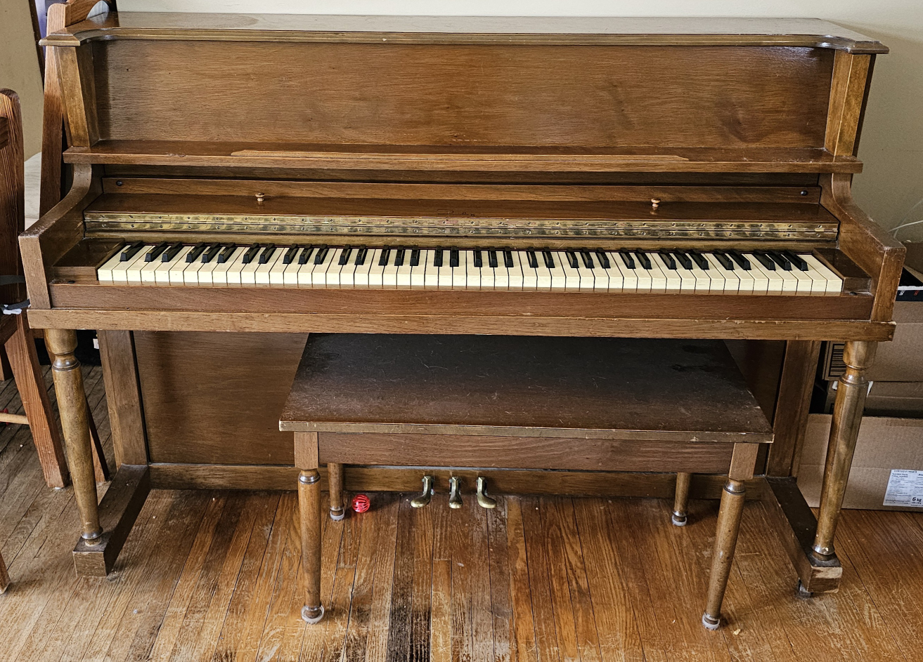 Vintage Upright Piano with Bench - photo 2