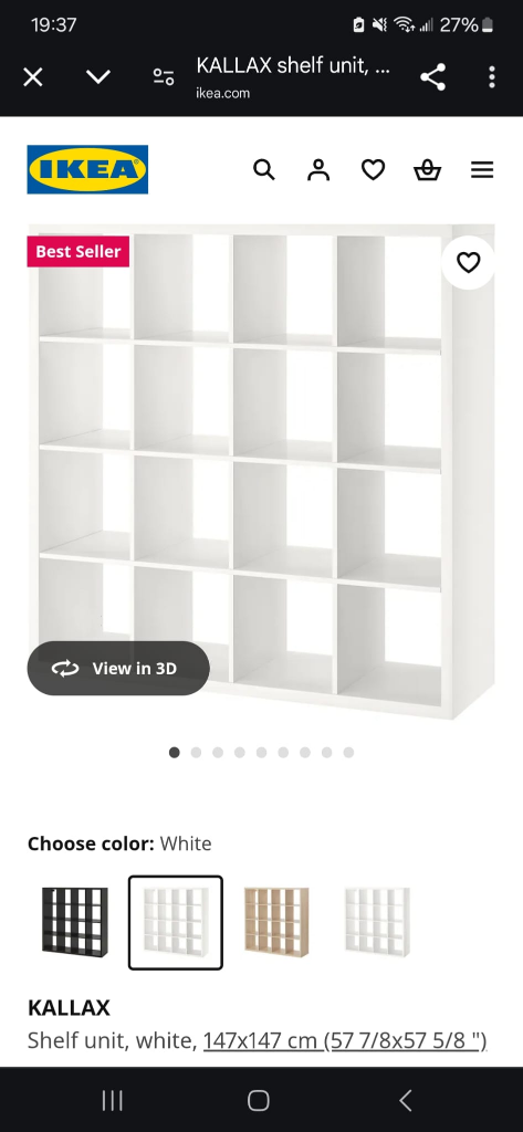 IKEA Kallax White Shelving Unit - photo 2