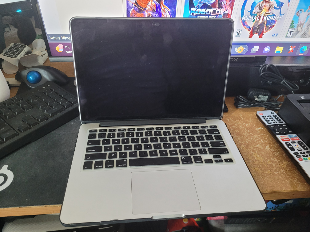 MacBook with power supply