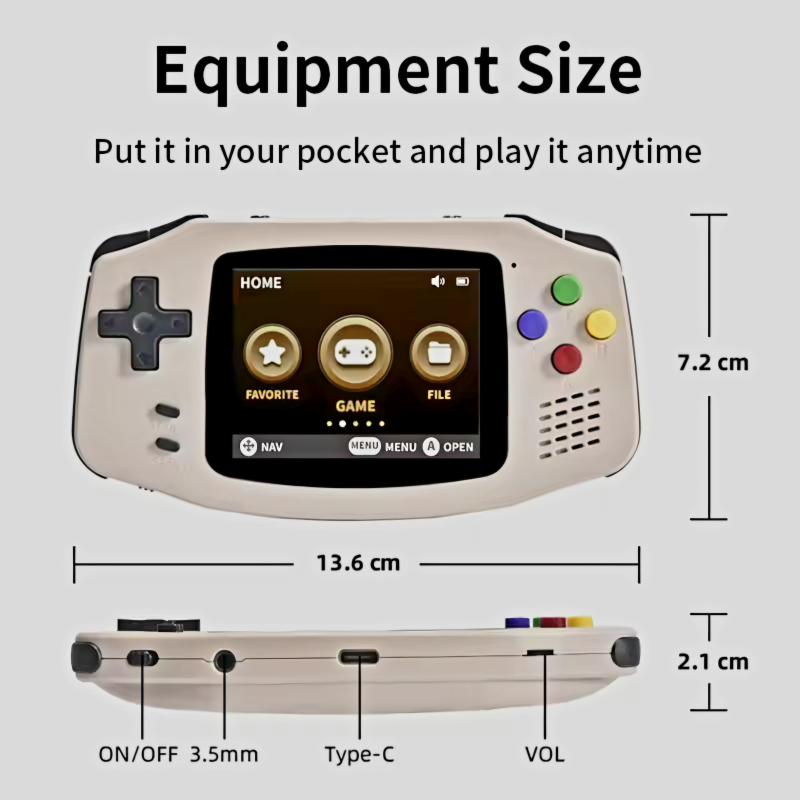 POWKIDDY A30 Retro Handheld Game Console - 2.8 Inch IPS Screen - photo 3