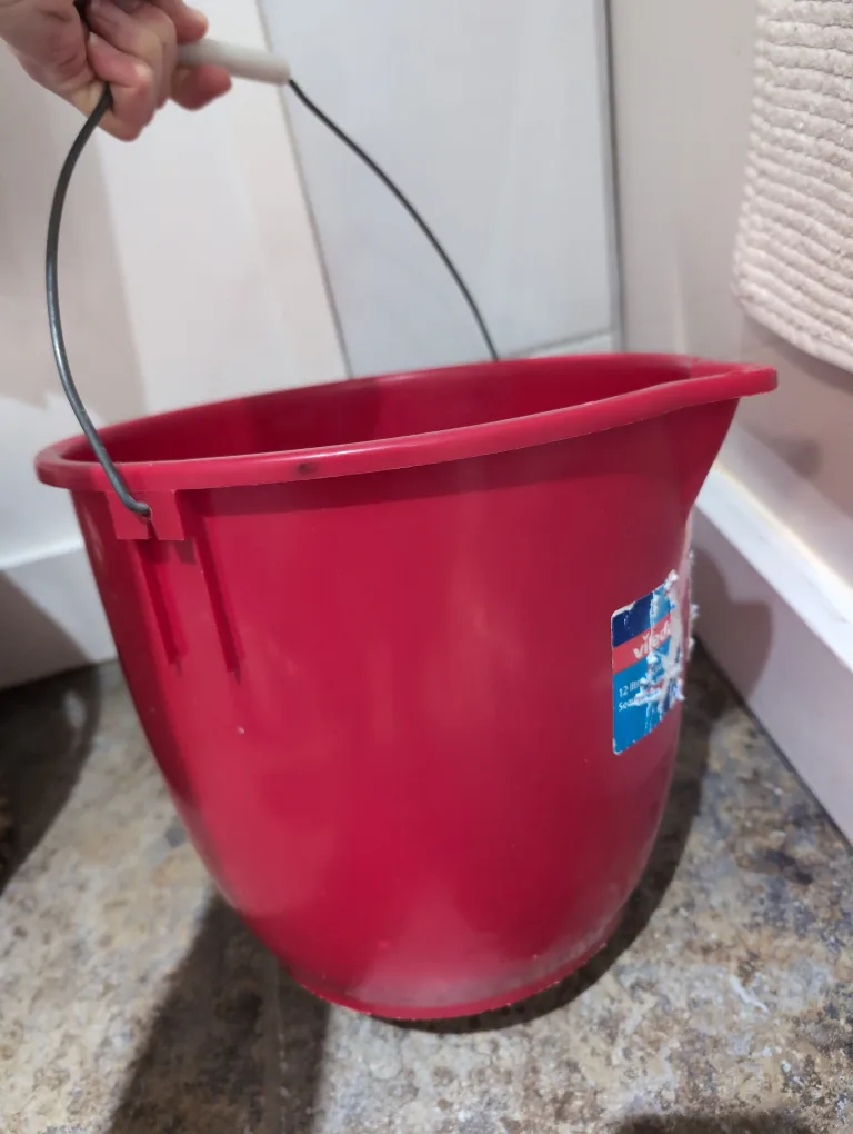 Red Plastic Bucket with Handle thumbnail