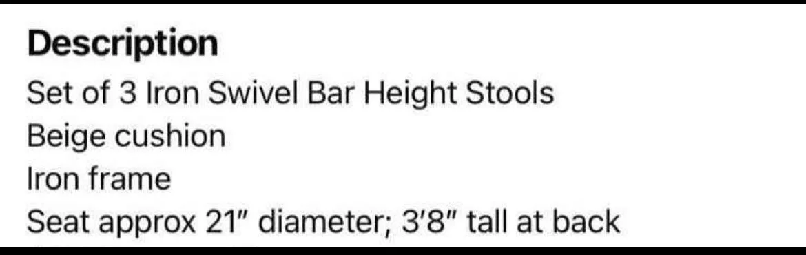 REDUCED - Set of 3 Swivel Bar Stools image indicator(5)