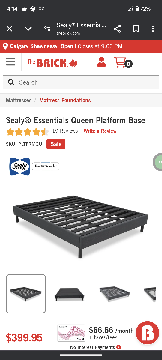 Sealy Essentials Queen Platform Base