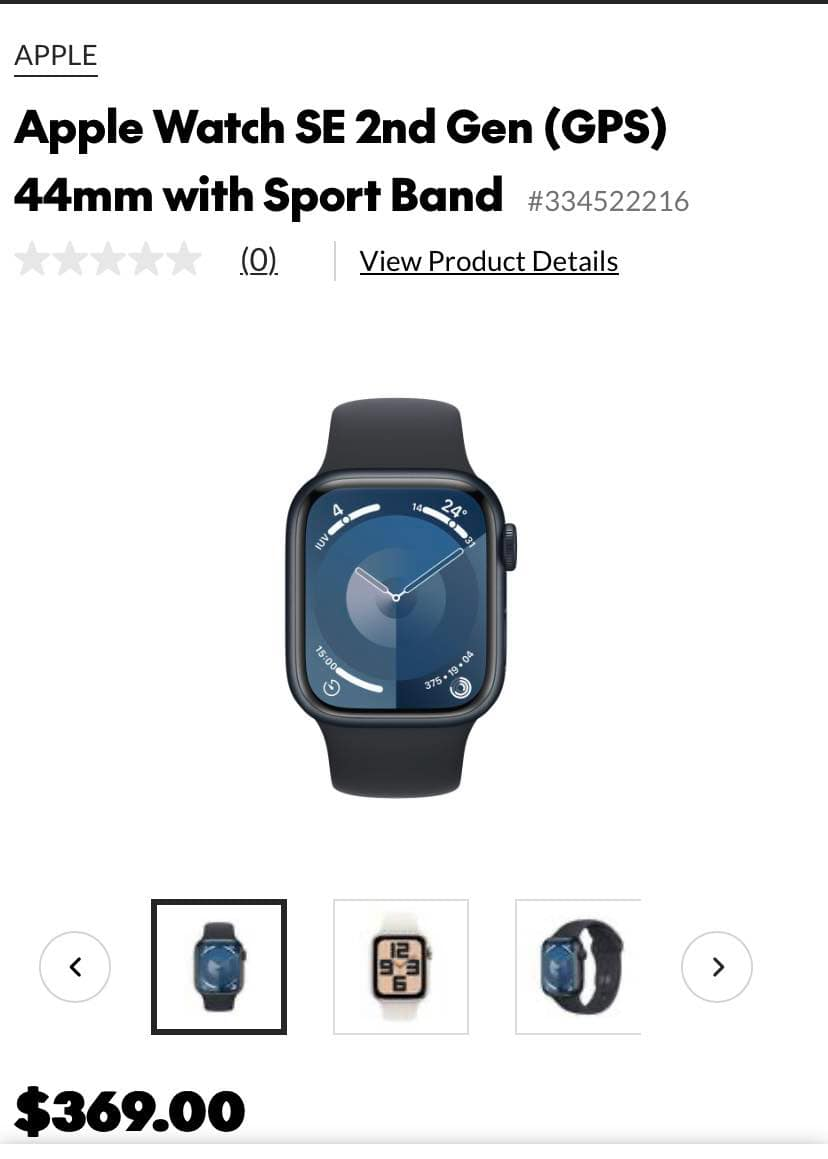 Apple Watch SE 2nd Gen 44mm GPS with Sport Band - Midnight - photo 3