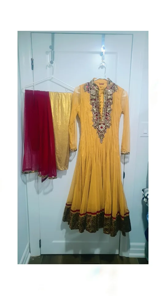 Mustard Yellow Anarkali Suit with Dupatta image indicator(3)