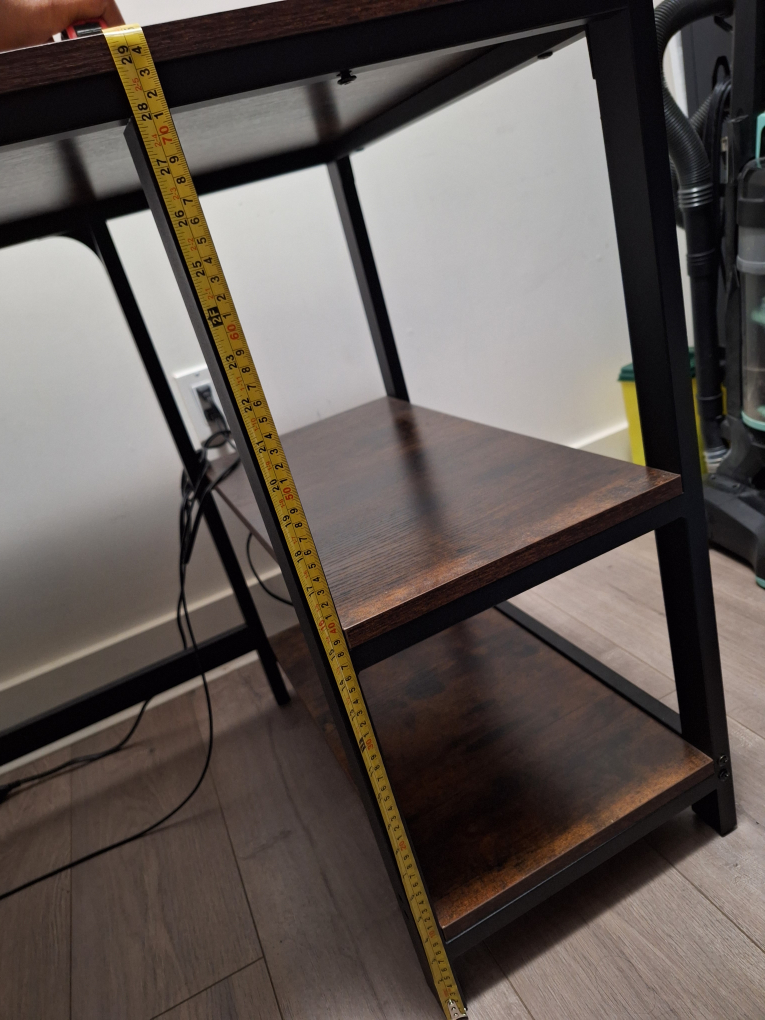 Rustic Brown Computer Desk with Storage Shelves - photo 2