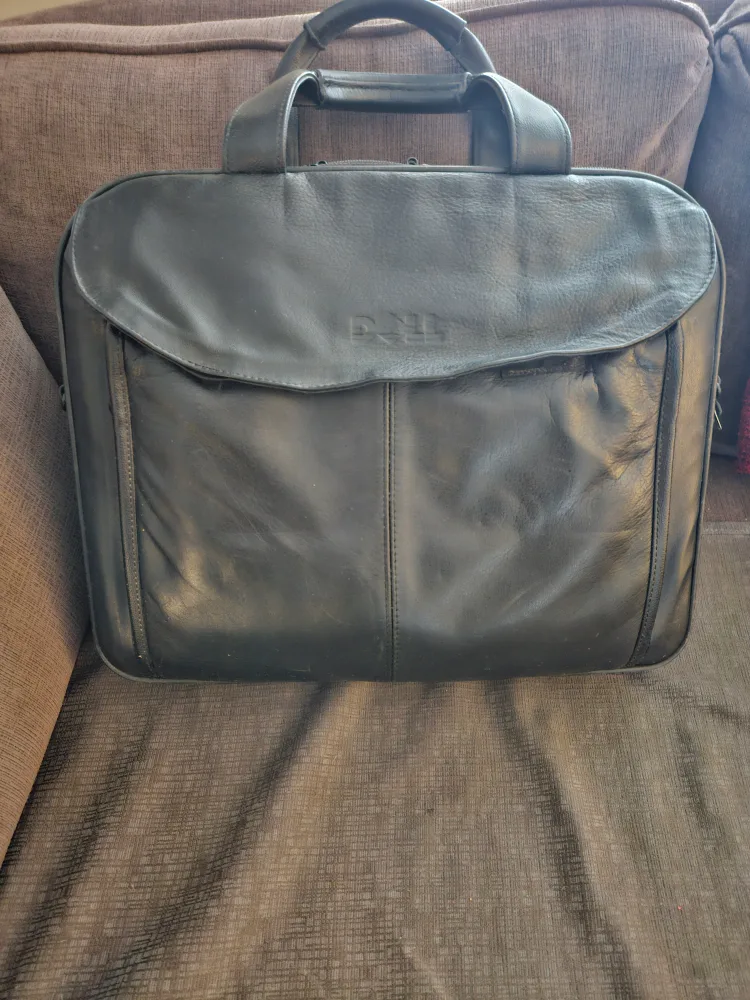 Black Leather Laptop Briefcase image indicator(3)