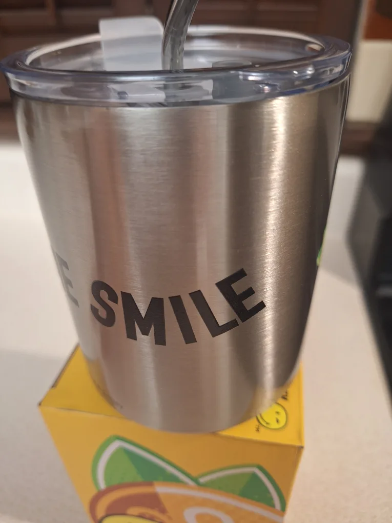 SmileyWorld Stainless Steel Cup with Straw image indicator(4)