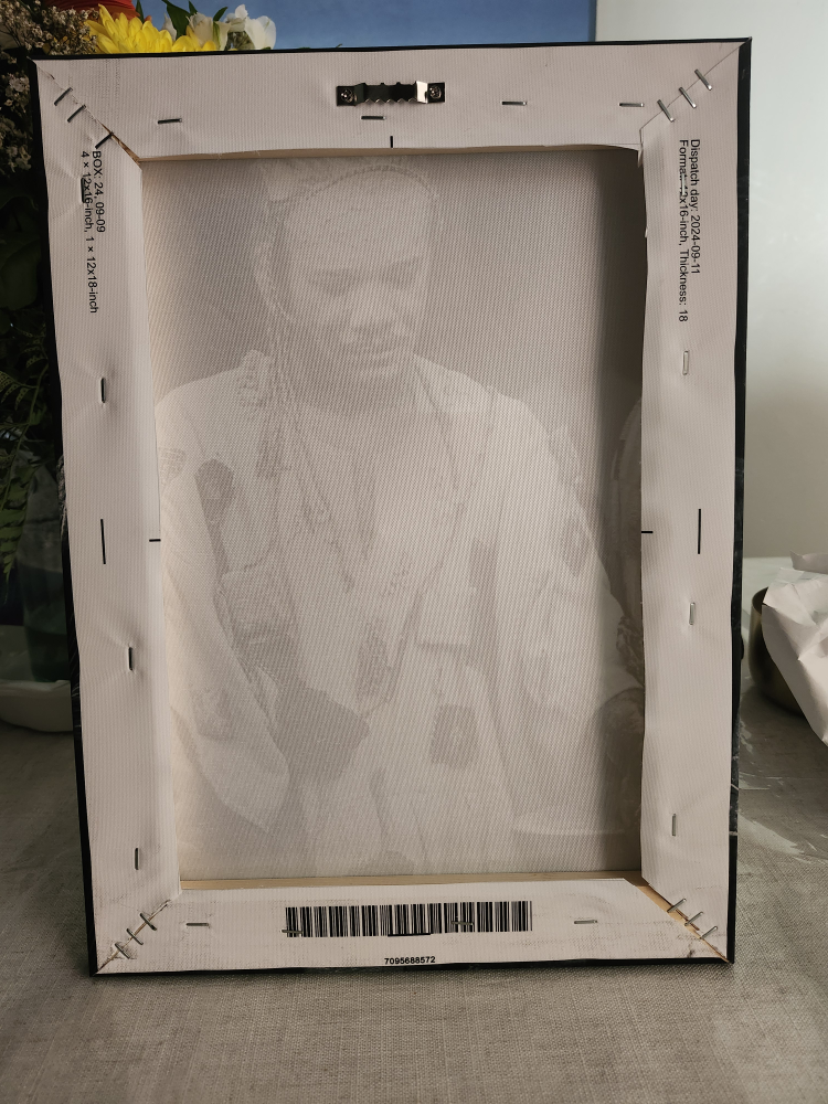 Black and White Canvas Print of a Person - photo 3