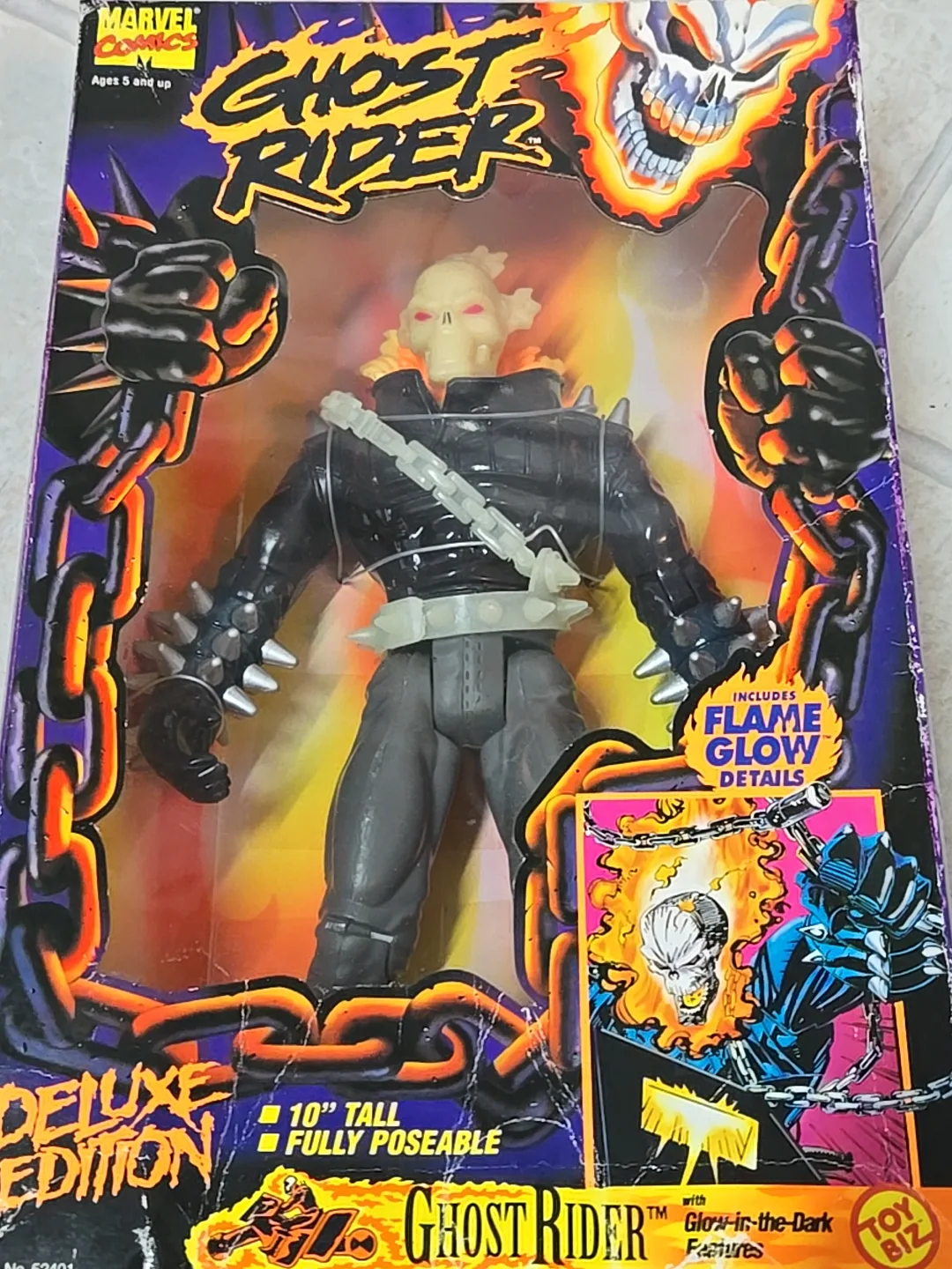 Vintage Marvel Comics Toy Biz Ghost Rider Deluxe Action Figure image indicator(10)