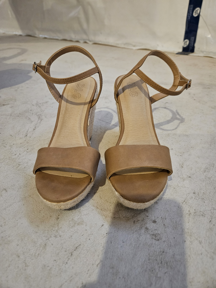 DLG Tan Wedge Sandals