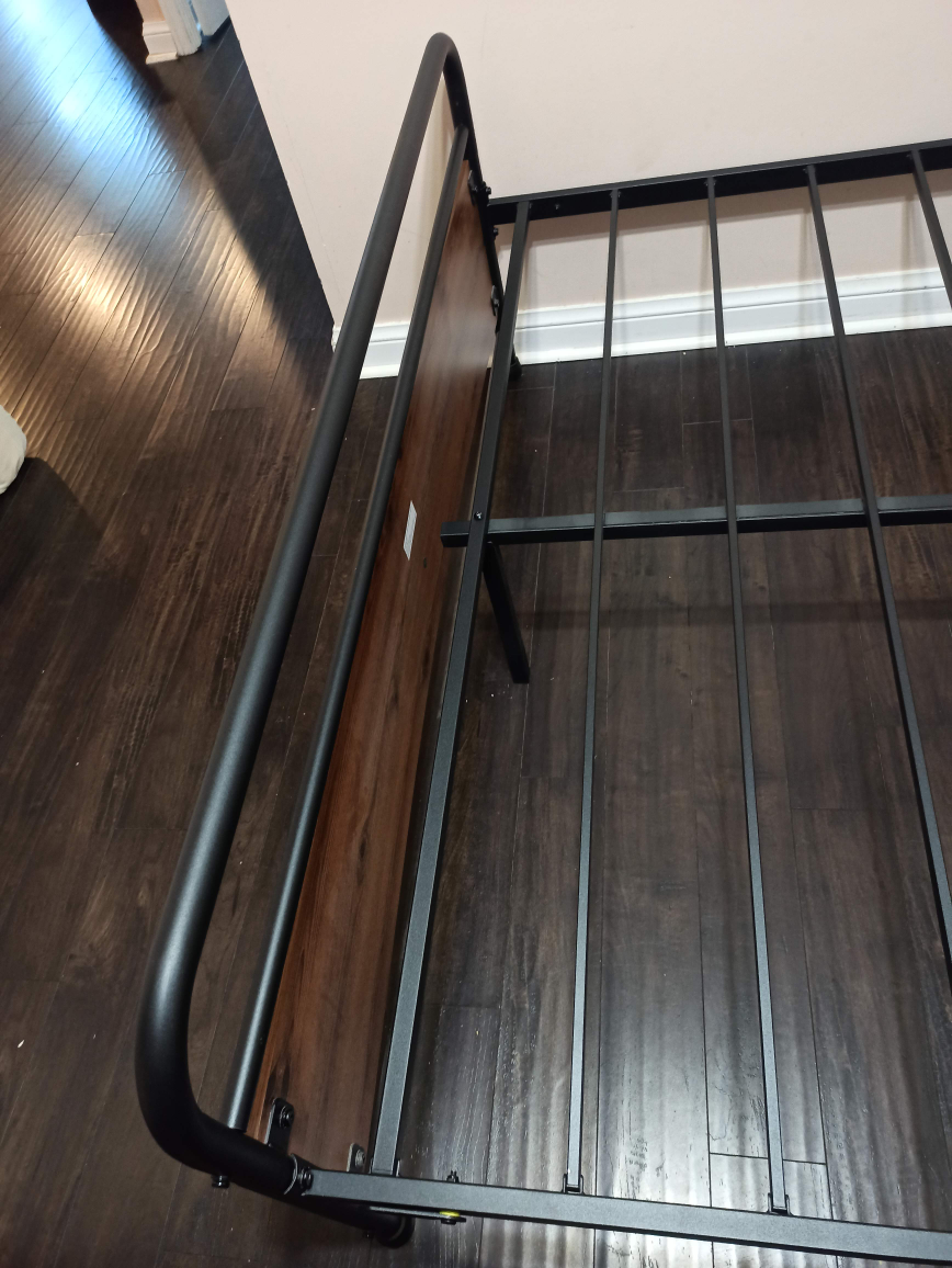Queen Metal Bed Frame with Wood Headboard - photo 4