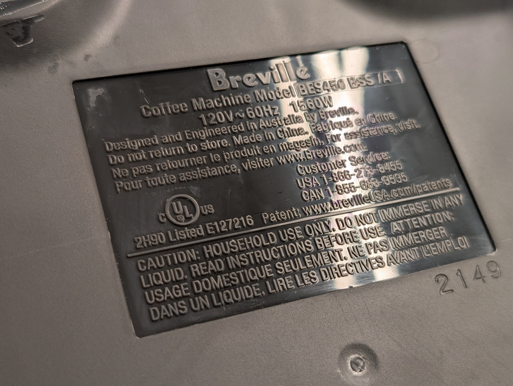 Breville Bambino BES450BSS Espresso Machine w/ Portafilters - photo 3