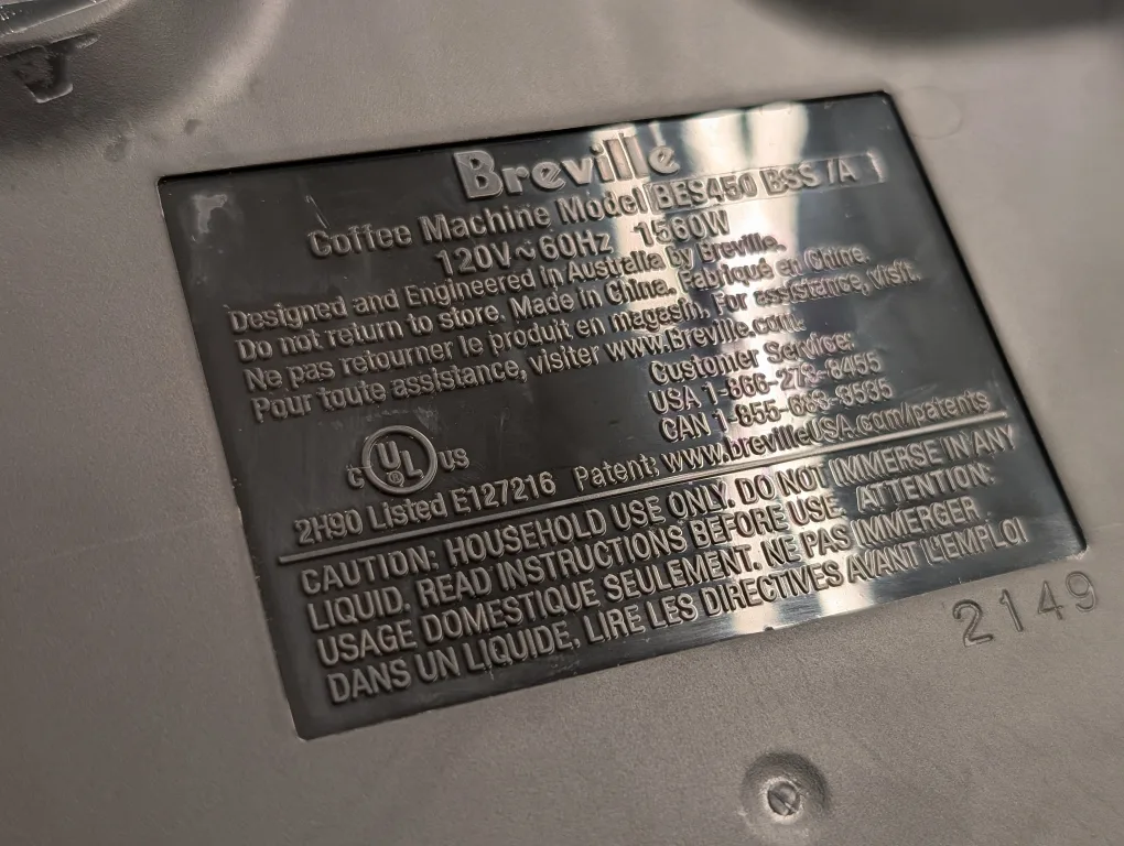 Breville Bambino BES450BSS Espresso Machine w/ Portafilters image indicator(3)