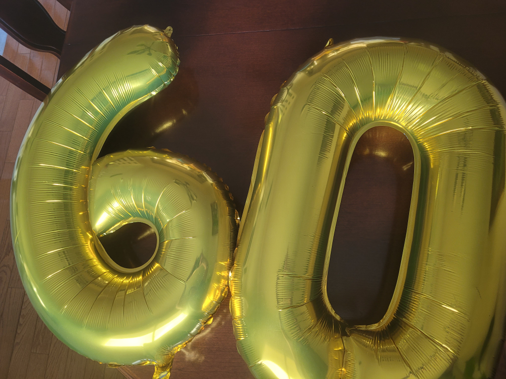 Gold Number Balloons 60 & 90