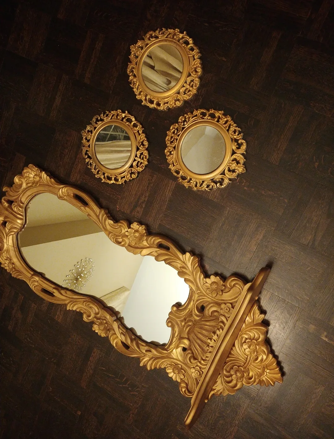 Vintage ornate gold mirrors (set of 4) image indicator(5)
