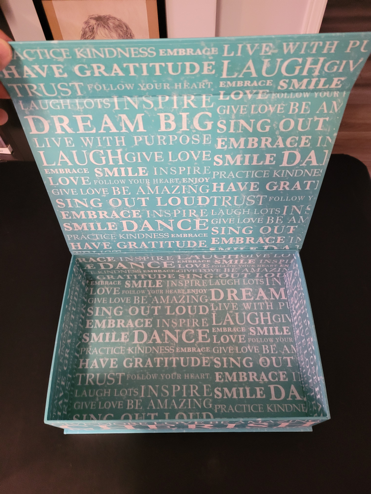 Teal Decorative Box with Inspirational Quotes - photo 2