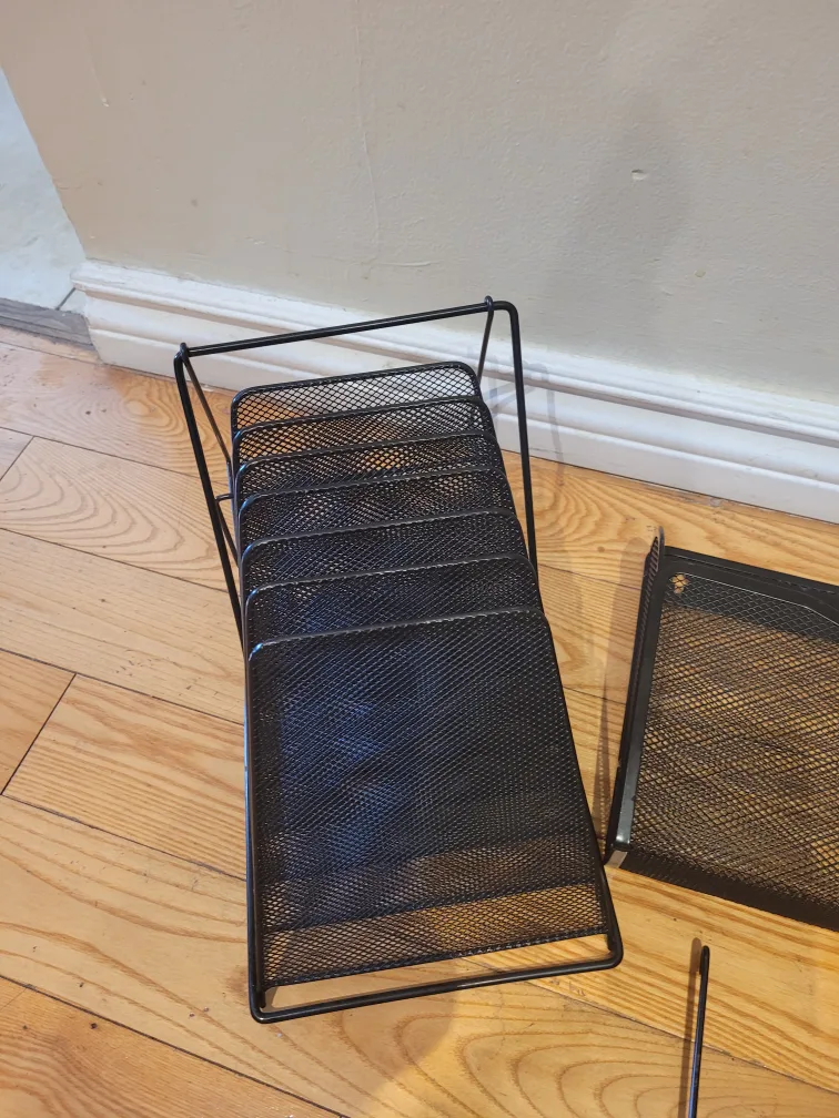 Black Metal Desk Organizers - 2 x File Sorters & Magazine Rack image indicator(7)
