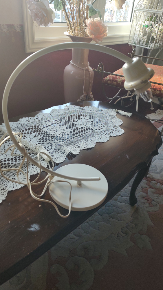 Vintage White Arc Lamp