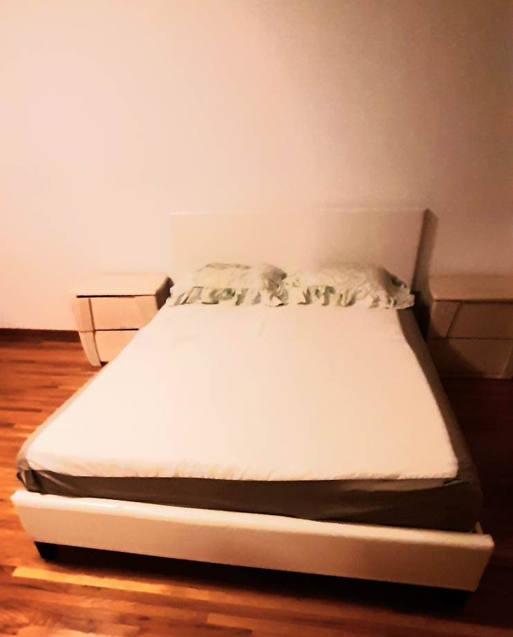 Queen Size Bed Frame with Two Nightstands