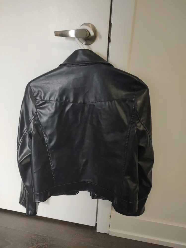 Live Free Black Faux Leather Jacket - Size M image indicator(2)