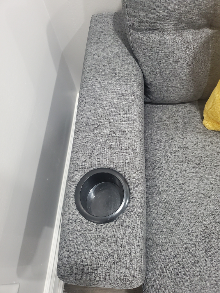 Grey Sectional Sofa with Cup Holders - photo 3